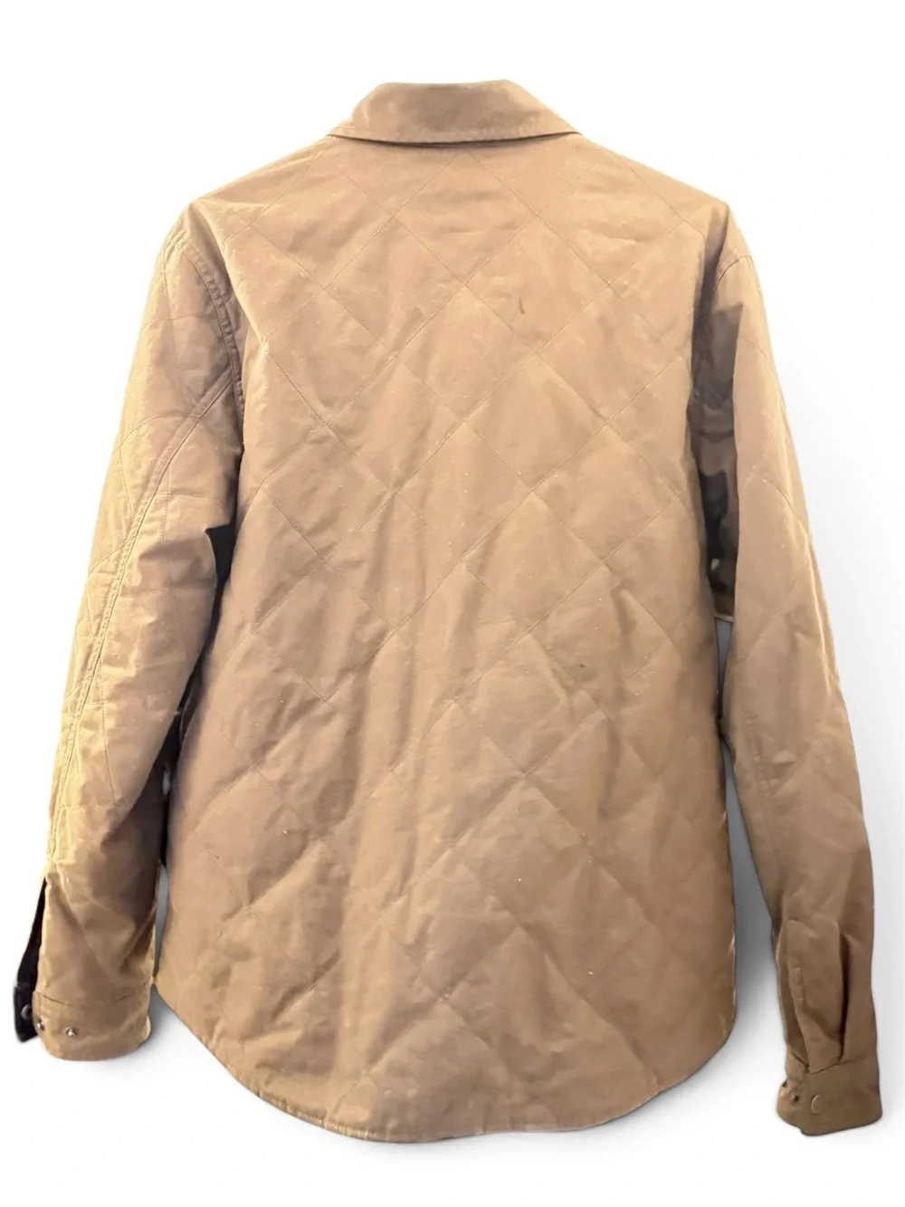 Medium- Flint and Tinder Men's Quilted Waxed Shirt Jacket in Tan